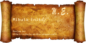 Mikula Enikő névjegykártya